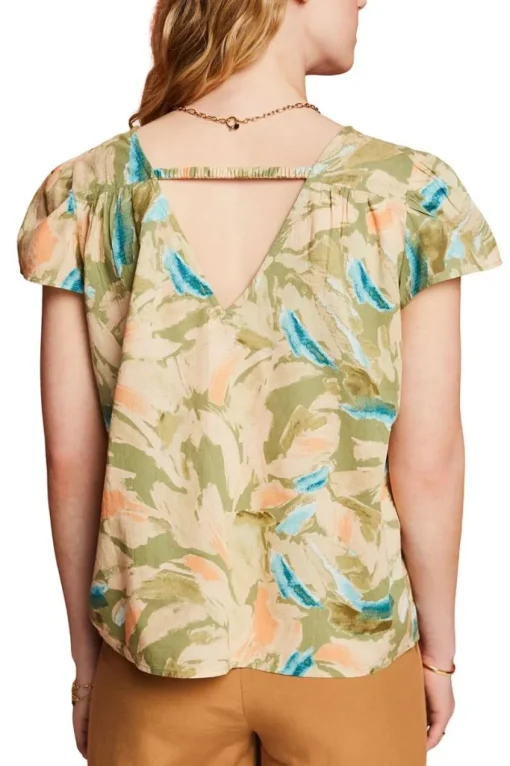 Esprit Bluse mit Allover-Print grün S23 063EE1F301