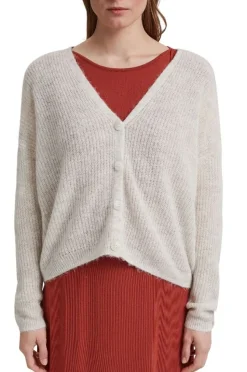 ESPRIT Cardigan aus Rippstrick mit Wolle/Alpaka 991EO1I310