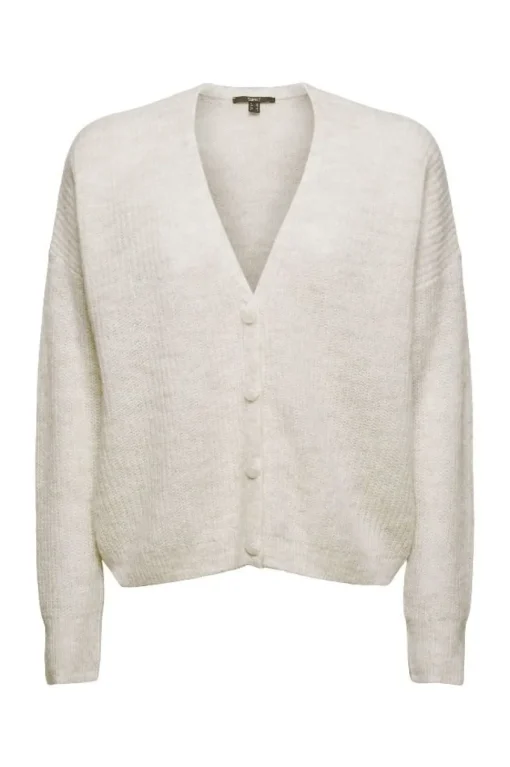 ESPRIT Cardigan aus Rippstrick mit Wolle/Alpaka 991EO1I310