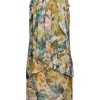 ESPRIT COLLECTION Chiffonkleid florales Muster Knielang weiß S12 032EO1E348