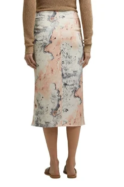 ESPRIT COLLECTION Midirock mit Mamorprint beige 041EO1D302