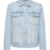 ESPRIT Denim-Jacke reine Baumwolle Schlaufe am Saum blau NOS 992EE1G311