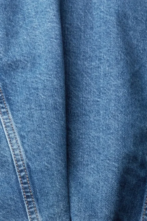 ESPRIT Denim-Jacke reine Baumwolle Schlaufe am Saum blau NOS 992EE1G311