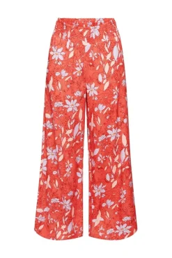 Esprit Gemusterte Pull-on-Hose mit weitem Bein orange, blau S23 043EE1B339