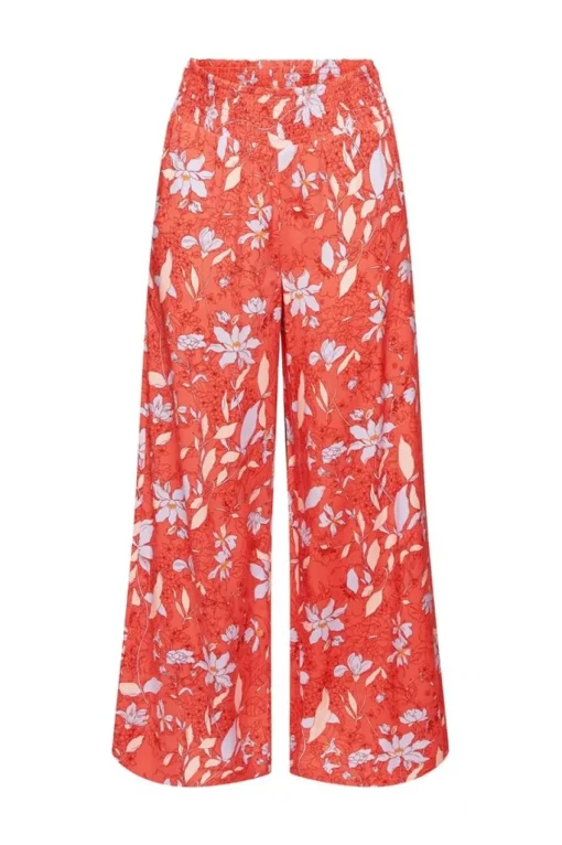 Esprit Gemusterte Pull-on-Hose mit weitem Bein orange, blau S23 043EE1B339