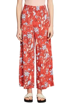 Esprit Gemusterte Pull-on-Hose mit weitem Bein orange, blau S23 043EE1B339