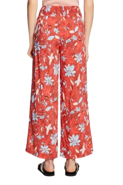 Esprit Gemusterte Pull-on-Hose mit weitem Bein orange, blau S23 043EE1B339