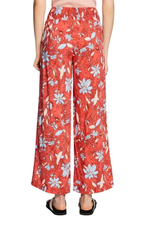 Esprit Gemusterte Pull-on-Hose mit weitem Bein orange, blau S23 043EE1B339