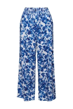 Esprit Gemusterte Pull-on-Hose mit weitem Bein orange, blau S23 043EE1B339
