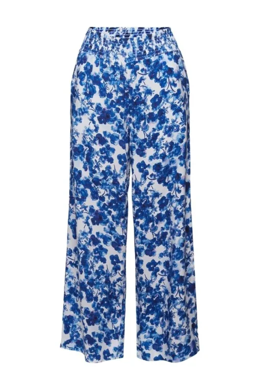 Esprit Gemusterte Pull-on-Hose mit weitem Bein orange, blau S23 043EE1B339