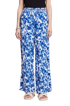 Esprit Gemusterte Pull-on-Hose mit weitem Bein orange, blau S23 043EE1B339