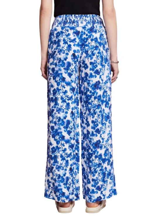 Esprit Gemusterte Pull-on-Hose mit weitem Bein orange, blau S23 043EE1B339