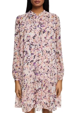 ESPRIT Gemustertes Minikleid aus Chiffon lila NOS 993EO1E304