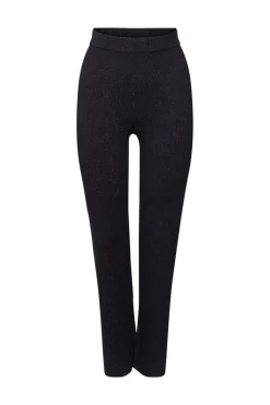 Esprit Glitzernde Strickhose schwarz S23 112EE1B301