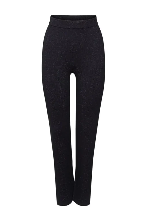 Esprit Glitzernde Strickhose schwarz S23 112EE1B301