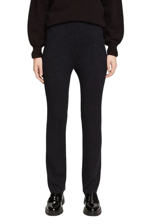 Esprit Glitzernde Strickhose schwarz S23 112EE1B301