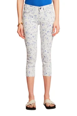 Esprit Hose mit floralem Muster 3/4 Bein weiß S23 043EE1B317