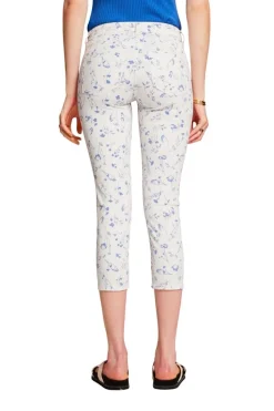 Esprit Hose mit floralem Muster 3/4 Bein weiß S23 043EE1B317