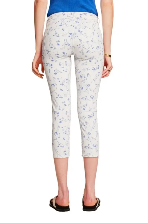 Esprit Hose mit floralem Muster 3/4 Bein weiß S23 043EE1B317