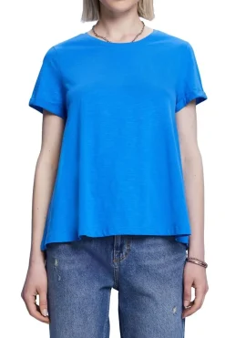 Esprit Klassisches Rundhals-T-Shirt blau, pink S23 053EE1K302