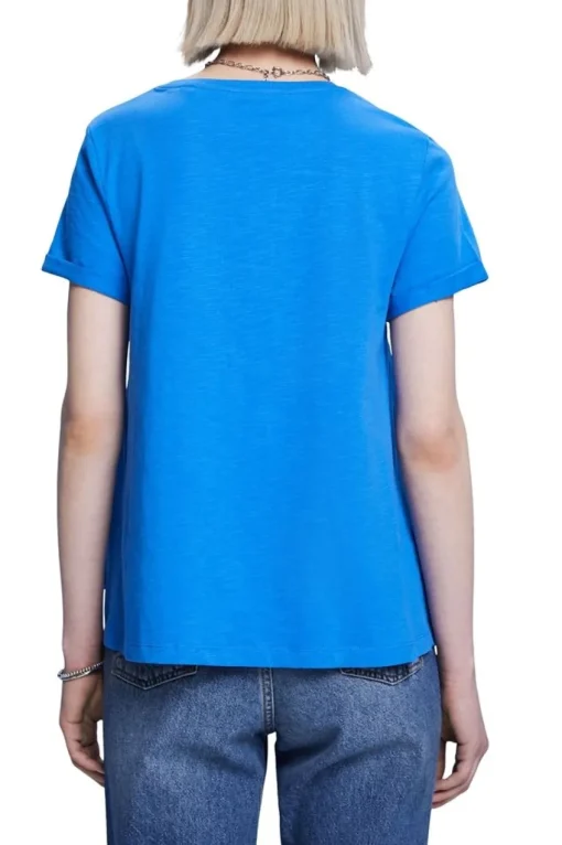 Esprit Klassisches Rundhals-T-Shirt blau, pink S23 053EE1K302