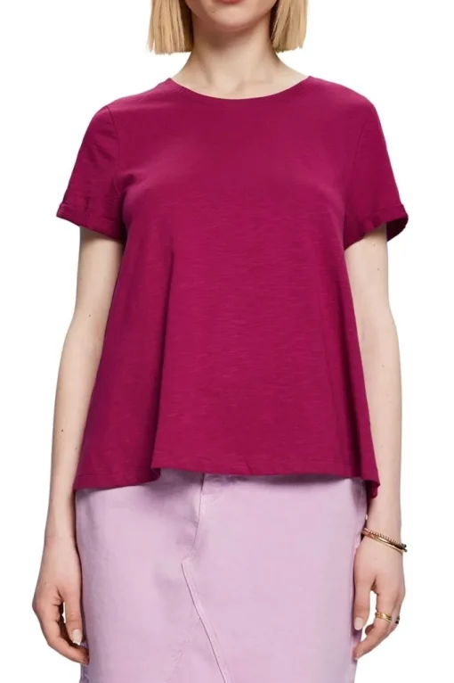 Esprit Klassisches Rundhals-T-Shirt blau, pink S23 053EE1K302