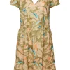 Esprit Kleid mit Allover-Print grün S23 063EE1E304