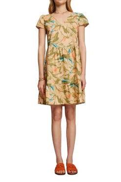 Esprit Kleid mit Allover-Print grün S23 063EE1E304