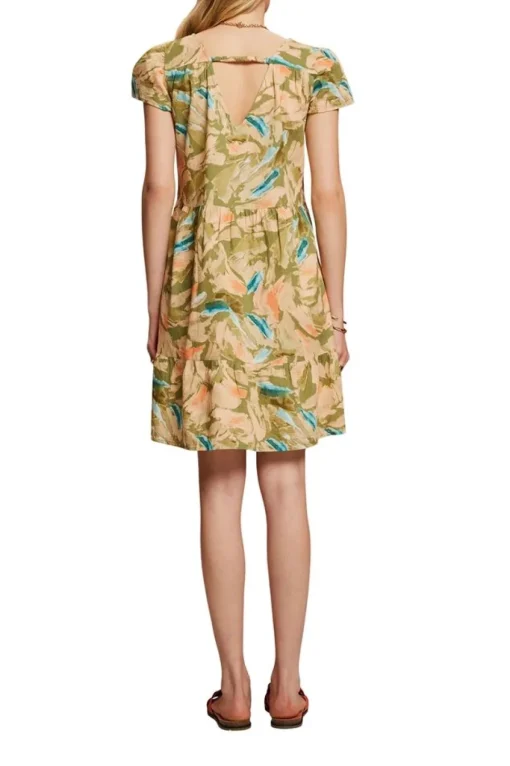 Esprit Kleid mit Allover-Print grün S23 063EE1E304