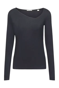 Esprit Longsleeve mit asymmetrischem Ausschnitt weiß, rot, schwarz S23 122EE1K314
