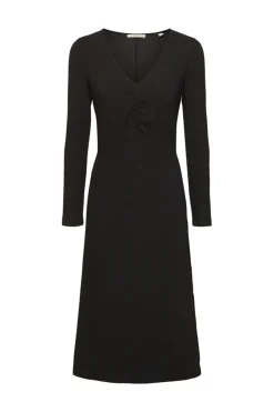 Esprit Midikleid mit V-Ausschnitt schwarz S23 112EE1E307