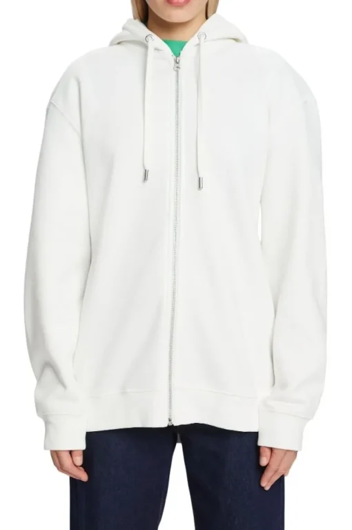 ESPRIT Recycelt: Oversize Hoodie Reißverschluss weiß, grau, schwarz S14 993EE1J310