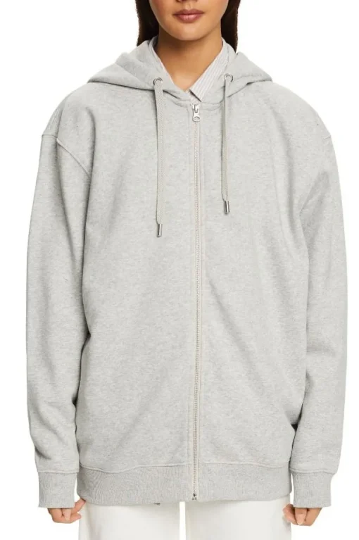 ESPRIT Recycelt: Oversize Hoodie Reißverschluss weiß, grau, schwarz S14 993EE1J310