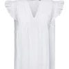 Esprit Ärmellose Bluse aus Swiss Dot, 100 % Baumwolle weiß S23 043EE1F306