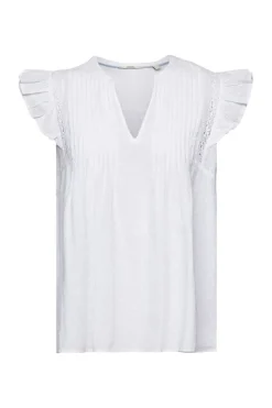 Esprit Ärmellose Bluse aus Swiss Dot, 100 % Baumwolle weiß S23 043EE1F306