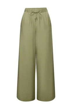 Esprit Satinhose mit weitem Bein grün S23 063EE1B304