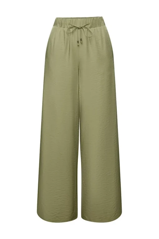 Esprit Satinhose mit weitem Bein grün S23 063EE1B304