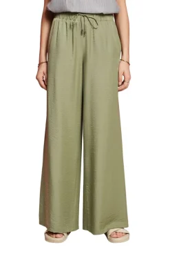 Esprit Satinhose mit weitem Bein grün S23 063EE1B304