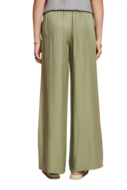 Esprit Satinhose mit weitem Bein grün S23 063EE1B304