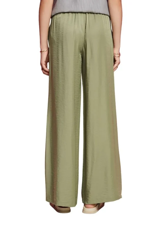 Esprit Satinhose mit weitem Bein grün S23 063EE1B304