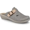 Fly Flo Damen Hausschuh PantoffelTextil grau S12 855401
