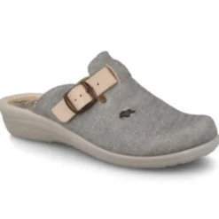 Fly Flo Damen Hausschuh PantoffelTextil grau S12 855401