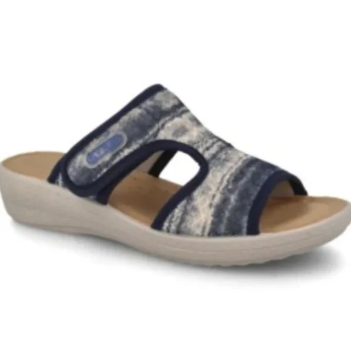 Fly Flot Hausschuh Pantoletette Textil blau S12 855414