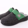 Fuß Bequem Damen Hausschuh Pantolette Wechselfußbett Klettverschluss grau S23 5027/01