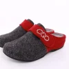 Fuß Bequem Damen Hausschuh Pantolette Klettverschluss grau S23 207-2/01