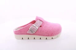 Fuß Bequem Damen Hausschuh Pantolette Zierschnalle rosa, blau S23 1100/01