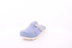 Fuß Bequem Damen Hausschuh Pantolette Zierschnalle rosa, blau S23 1100/01