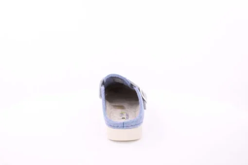 Fuß Bequem Damen Hausschuh Pantolette Zierschnalle rosa, blau S23 1100/01