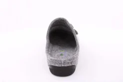Fuß Bequem Damen Hausschuh Pantolette Blumen-Detail grün, grau S23 203/01