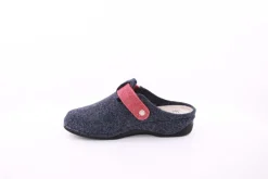 Fuß Bequem Damen Hausschuh Pantolette Zierschnalle blau S23 206/01